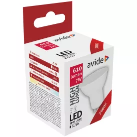   Avide LED izzó Spot Alu+plastic 7W GU10 WW 3000K 5999562288665