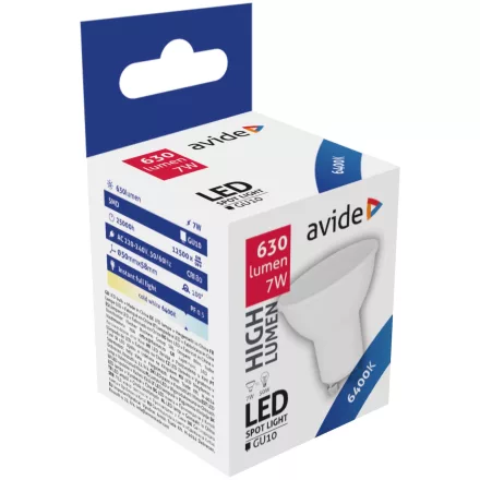 Avide LED izzó Spot Alu+plastic 7W GU10 CW 6400K 5999562288702