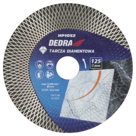 Dedra H1052 Gyémánt vágótárcsa folyamatos, rombusz mintával 125x22,23x1,2/1,8mm