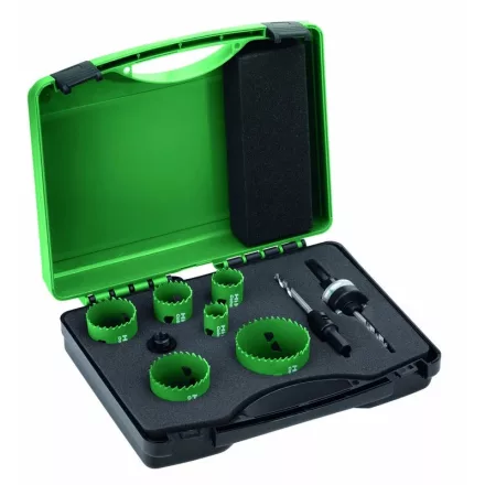 Hikoki  4101072 Lyukfűrész (körkivágó) készlet HSS BI-metál 9részes  22-64mm