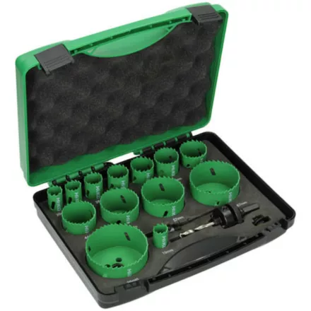 Hikoki  4101074 Lyukfűrész (körkivágó) készlet HSS BI-metál 16részes  19-76mm