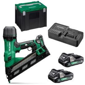   HIKOKI  NT1865DAAWXZ Akkus tűszegező 18V, 32-65mm, 34°, 2x2Ah akku+töltő, KOFFER