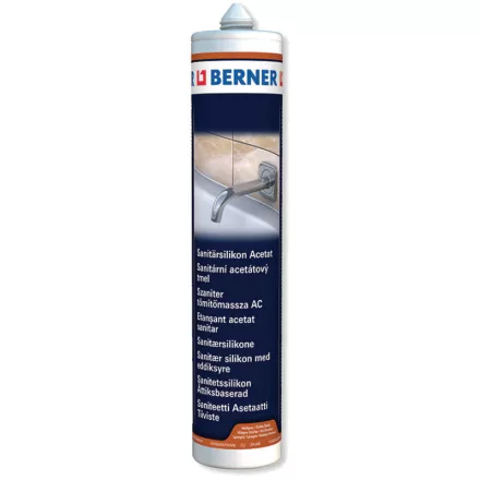 Berner  367160 Acetát tömítőanyag szaniterekhez, világosszürke 310ML