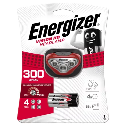Energizer Fejlámpa Vision HD 300lm +3xAAA elemmel  EFVISHD/7638900316377
