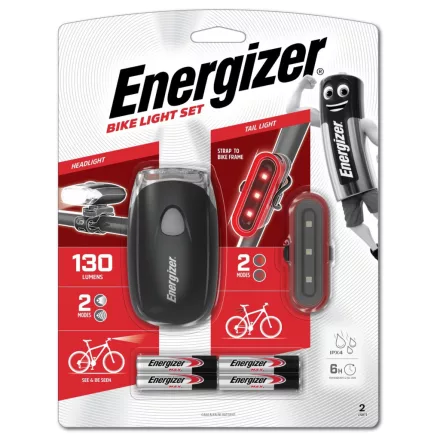 Energizer Biciklis lámpa készlet, 2 részes (előre-hátra), +4xAAA elemmel  EBL4AAA/7638900439182
