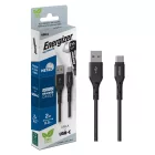 Energizer Töltőkábel USB-A/USB-C, FEKETE, textil borítással, 2,0m  EC520CKBK/3492548231805
