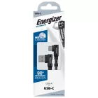 Energizer Töltőkábel 90 Fokos, USB-A/USB-C, FEKETE, 2,0m  EC710CKBK/3492548231829