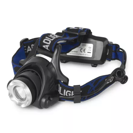 Entac Fejlámpa fókuszálható fénnyel, 5W (4xAA), elemek nélkül  EHL-ZOOM-5W-ALU/5999097901640