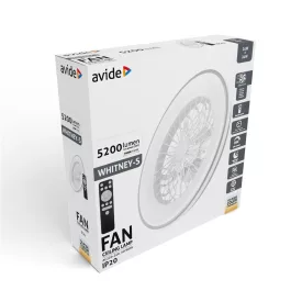   Avide WHITNEY Mennyezeti lámpa ventilátorral +távirányító, EZÜST 5999097965062 (AFCLCCT)