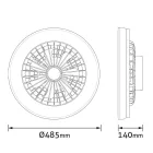 Avide WHITNEY Mennyezeti lámpa ventilátorral +távirányító, EZÜST 5999097965062 (AFCLCCT)