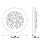 Avide WHITNEY Mennyezeti lámpa ventilátorral +távirányító, FEKETE 5999097965000 (AFCLCCT)
