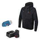 Bosch GHH12+18VXA Fűthető kapucnis pulóver +adapterrel 12V-18V 12V/2,0Ah +GAL12V-20, M-es 06188000GC