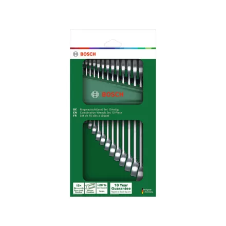 BOSCH 1600A02Z9E Tokmány kulcs készlet 15 részes (Green)