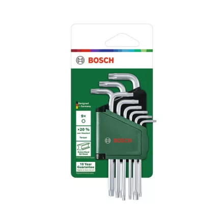 BOSCH 1600A02Z9C Torx kulcskészlet 9 részes (Green)