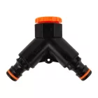 KENDO csaptelep elosztó 2 utas 3/4"-1/2" belső menettel ABS No.60644  060205-0227