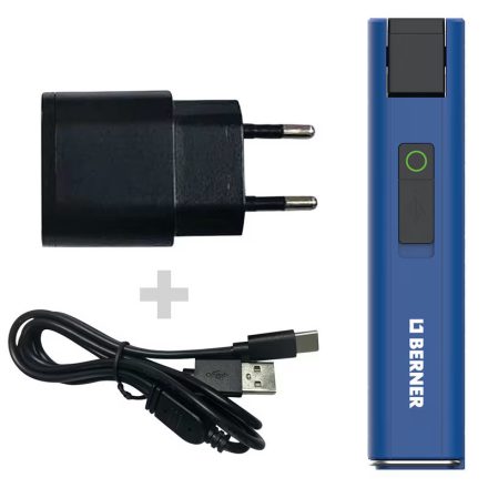 Berner 419827 Összecsukható Lux Slim lámpa + micro USB C-/USB-kábel + 230 V/USB-töltő csomag LED