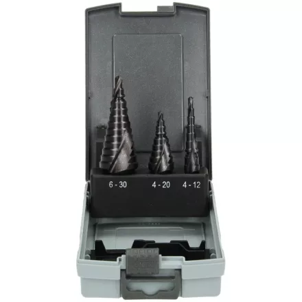 Hikoki  780104 Lépcsős fúró készlet, 3 részes, 4-30mm TIALN