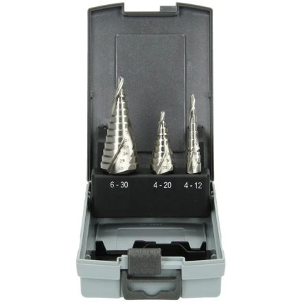Hikoki  780109 Lépcsős fúró készlet, 3 részes, 4-30mm HSS-G