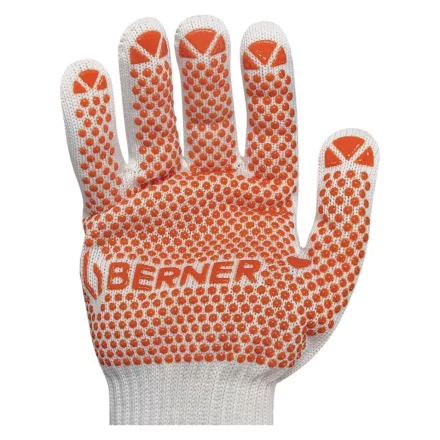 Berner 40882 Prémium kötött pamutkesztyű narancssárga pöttyökkel