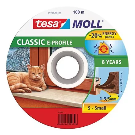 TESA tesamoll Tömítés ajtóhoz és ablakhoz barna, E-profilú, 9mm/100m  2211204