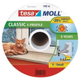   TESA tesamoll Tömítés ajtóhoz és ablakhoz fehér, E-profilú, 9mm/100m  2211203