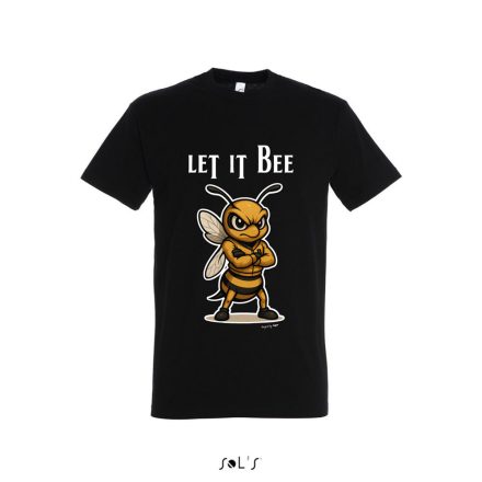 Munkavédelmi  Póló TOP_PK-H_LET-IT-BEE-B 3XL-es fekete, méhecske minta (Let it bee), kereknyakú, 100% pamut