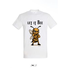   Munkavédelmi  Póló TOP_PK-H_LET-IT-BEE-W L-es fehér, méhecske minta (Let it bee), kereknyakú, 100% pamut