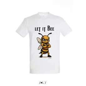   Munkavédelmi  Póló TOP_PK-H_LET-IT-BEE-W XL-es fehér, méhecske minta (Let it bee), kereknyakú, 100% pamut