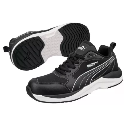 Munkavédelmi  Cipő PUMA Shift Black/White Low fekete-fehér HRO S3S SR PUM-647700 47-es