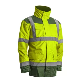   Munkavédelmi Kabát KANATA 4/1 HI-VIZ 4XL sárga/zöld,láthatósági,fényvisszaverő csíkokkal 7KANG4XL