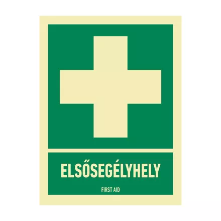 Műanyag tábla 150x200mm (Elsősegélyhely) MET010002PVC01500200