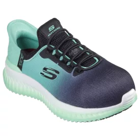   Munkavédelmi Cipő SKECHERS Slip-ins Work Tilido női S1 PL SR ESD 108152EC _BKTL41 zöld/fekete