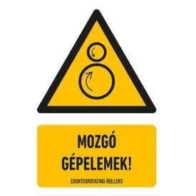   Tábla mű.a. "MOZGÓ GÉPELEMEK!" VET022001PVC01600250 160X250