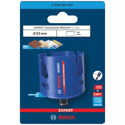 Bosch 2608901937 EXPERT Construction MaterialPower Change Plus körkivágó, 83 x 60 mm