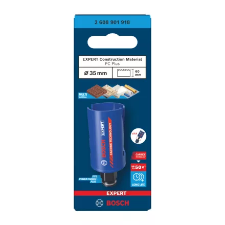 Bosch 2608901918 EXPERT Construction MaterialPower Change Plus körkivágó, 35 x 60 mm