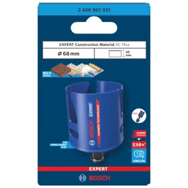   Bosch 2608901931 EXPERT Construction MaterialPower Change Plus körkivágó, 68 x 60 mm