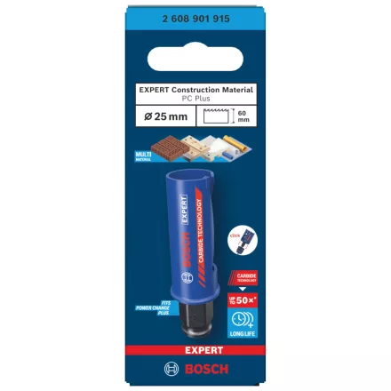 Bosch 2608901915 EXPERT EXPERT Construction MaterialPower Change Plus körkivágó, 25 x 60 mm