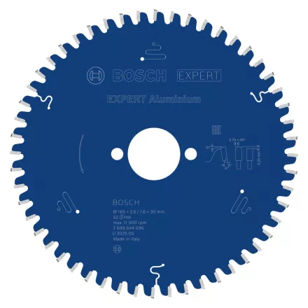 Bosch 2608644096 EXPERT Aluminium körfűrészlap átm.165 x 2,6 / 1,6 x 30 mm, Z=52, HLTCG