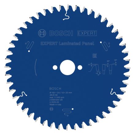Bosch 2608644128 EXPERT Körfűrészlap LaminatedPanel átm.165 x 2,6 / 1,6 x 20 mm, Z=48, ATB