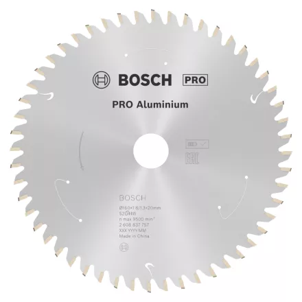 Bosch 2608837757 PRO Aluminium cordless körfűrészlap, 160 x 1,8 x 20 mm átm.160 x 1,8/1,1 x 20 mm, Z=53