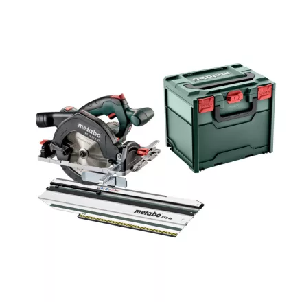 Metabo  KS18LTX57 Set Akkus kézi körfűrész +KSF44 vezetősínnel 18V akku és töltő nélkül, metaBOX 340 691195000