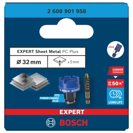 Bosch 2608901958 EXPERT Carbide Sheet Metal Körkivágó, 32 mm