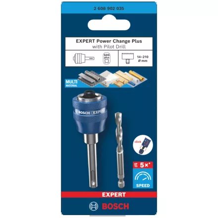 Bosch 2608902035 EXPERT SDS Plus PowerChangePlus+HSS-G Progressor for Wood&Metal, 85 mm