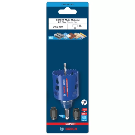 Bosch 2608901911 EXPERT Tough Material Körkivágó kezdőkészlet, 68 mm
