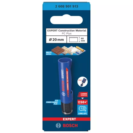 Bosch 2608901913 EXPERT Construction Material körkivágó, 20 mm