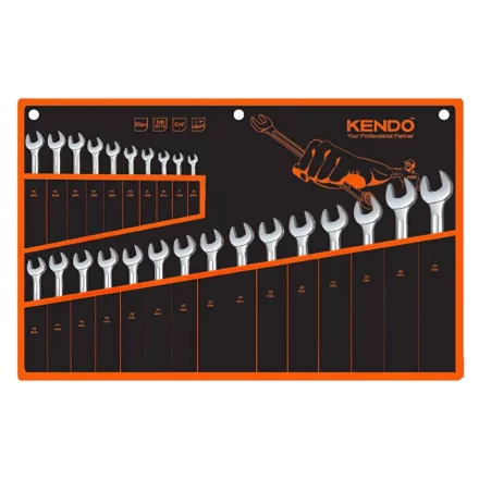 KENDO csillag-villás kulcskészlet 25r. 6-32mm CrV No.15249 040201-0590