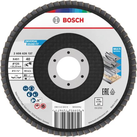 BOSCH 2608626137 X451 Lamellástárcsa 125mm T29 G40