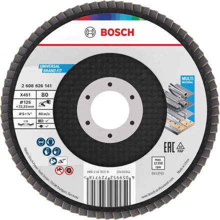 BOSCH 2608626141 X451 Lamellástárcsa 125mm T29 G80