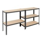 Dedra N1411 Fém raktári polc/tároló állvány, 5 polccal, FEKETE, 180x90x40cm