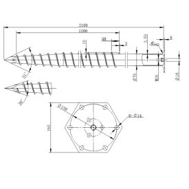 DRT M 76x2100x3,5-M16 Talajcsavar